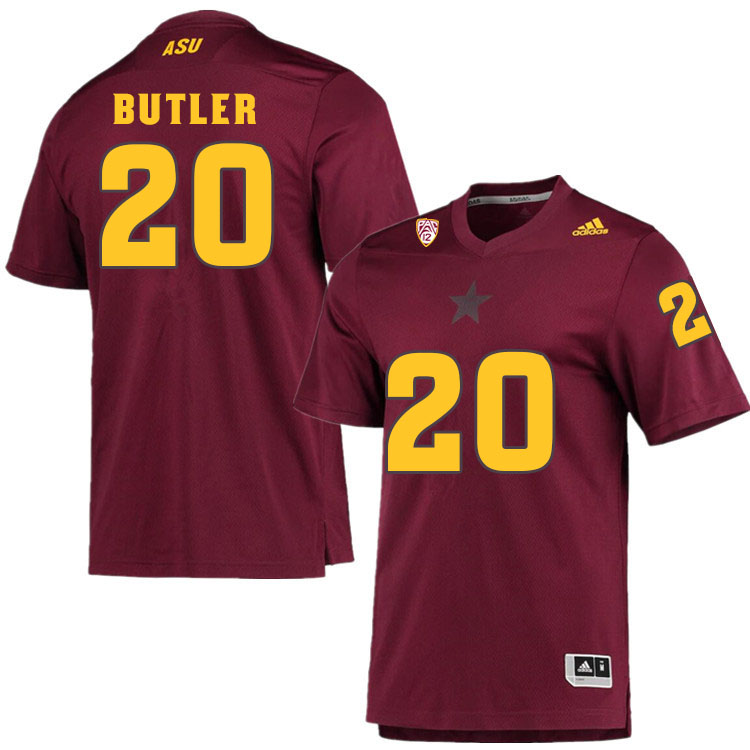 Men #20 Darien ButlerArizona State Sun Devils College Football Jerseys Sale-Maroon